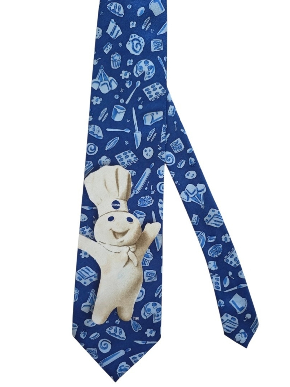 Ralph Marlin Pillsbury Doughboy "Cookin'" Blue Vintage Novelty Necktie